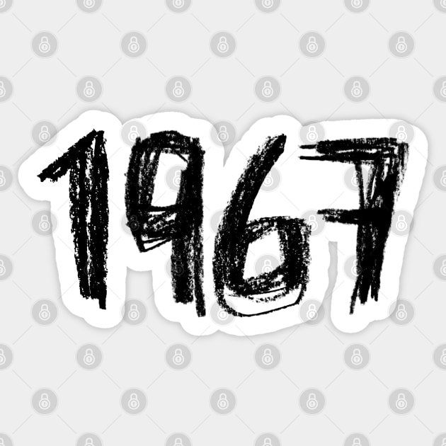 Year 1967, Born in 1967 Sticker by badlydrawnbabe